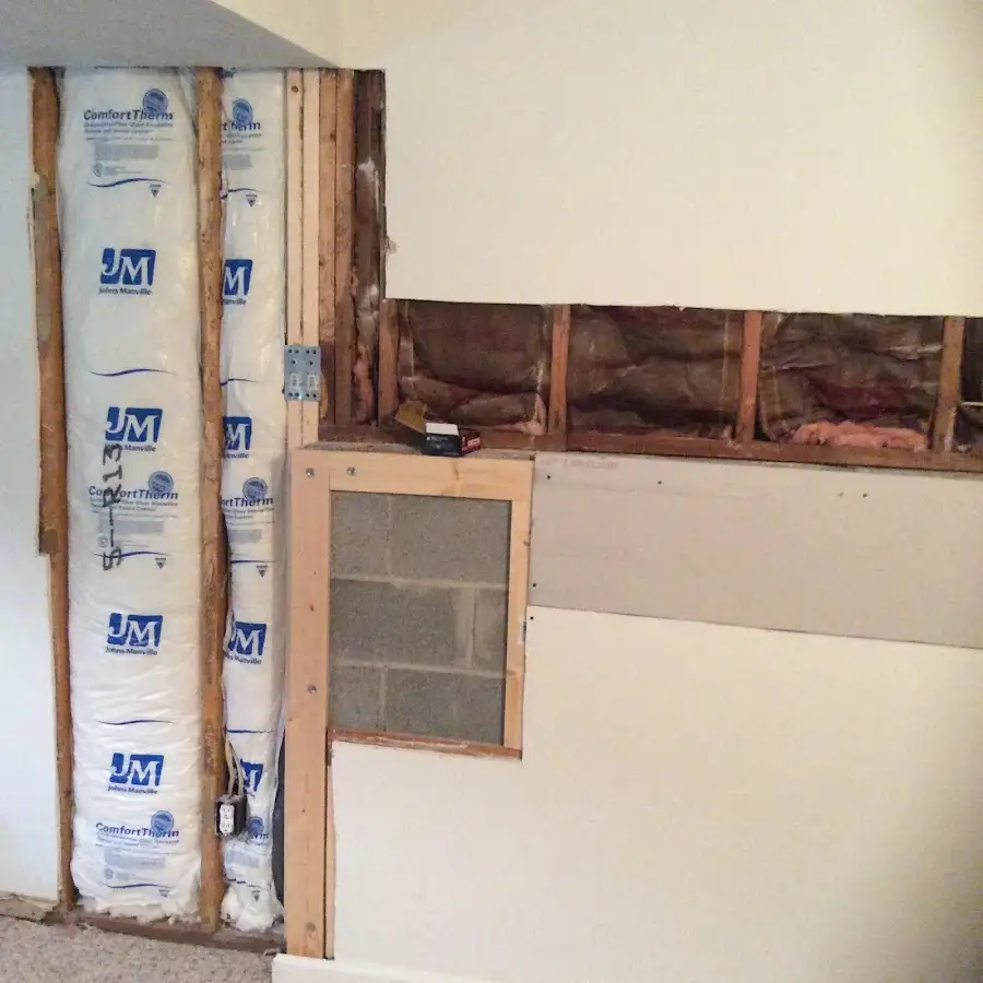 Wall insulation replacement during Basement Flood Cleanup in North Platte